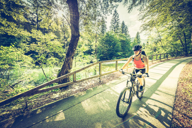 istock riding moutain bike 1024828410