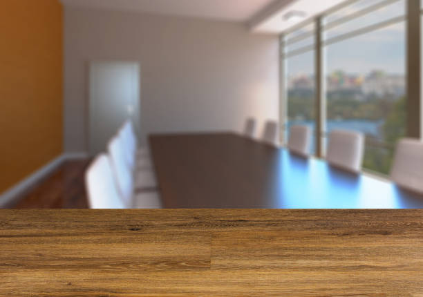 istock Background with empty wooden table. Flooring. Modern office Cabinet. 1024834720