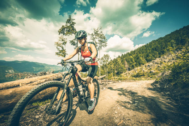 istock riding moutain bike 1024835326