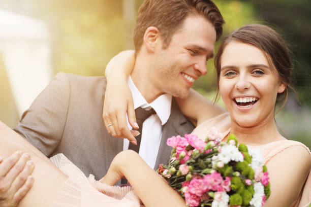 istock Beautiful wedding couple enjoying wedding 1024835920