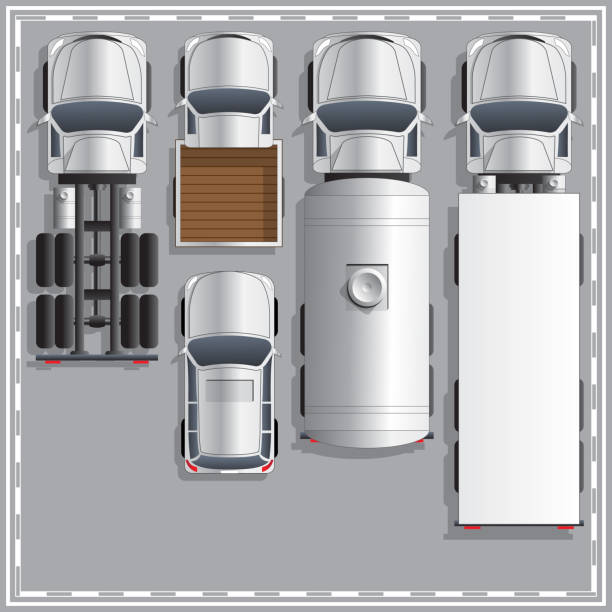 illustrazioni stock, clip art, cartoni animati e icone di tendenza di imposta camion. - fuel tanker transportation symbol mode of transport