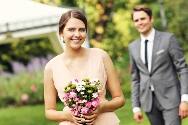 istock Beautiful wedding couple enjoying wedding 1024840462