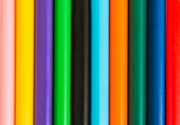 istock Color pencils in row. Color background. Close up. 1024848174
