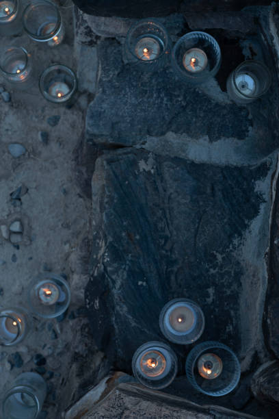 istock above view of candles burning at night on stone steps 1024853798