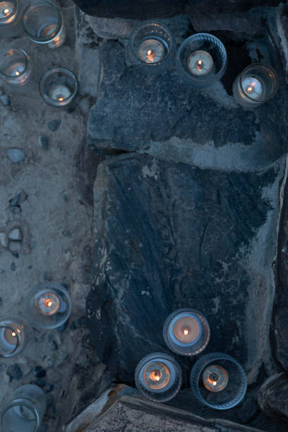 istock above view of candles burning at night on stone steps 1024854404