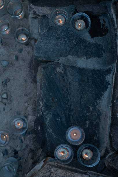 istock above view of candles burning at night on stone steps 1024854490