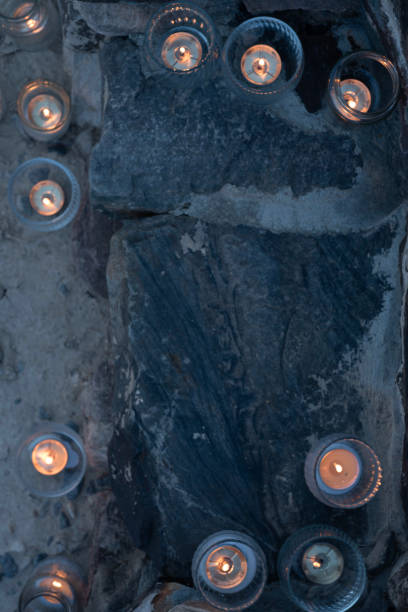 istock above view of candles burning at night on stone steps 1024859672