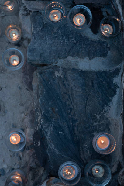 istock above view of candles burning at night on stone steps 1024859704