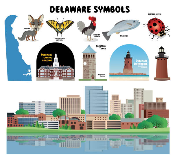 Delaware Symbols Vector Delaware Symbols delaware chicken stock illustrations