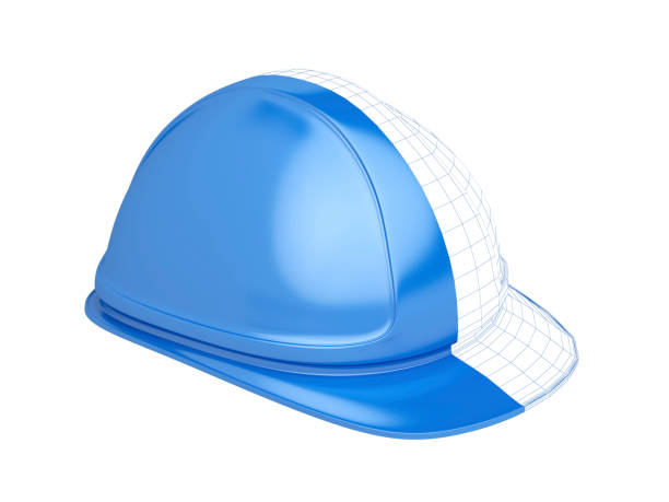 istock 3D render of blue safety helmet 1024863016