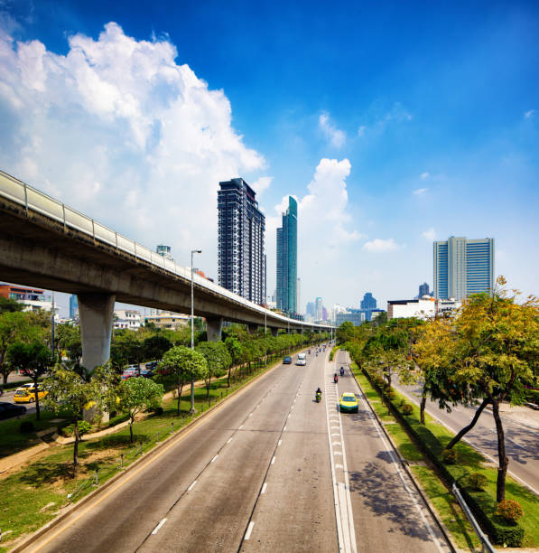 istock Bangkok Thailand Thanon Krung Thon Buri road elevated view 1024875902