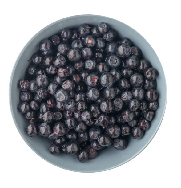 istock blueberries on a plate isolated on white background. blueberry kind on 1024887850