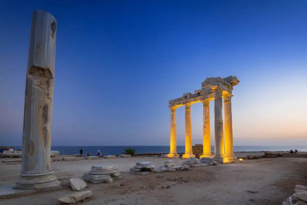 Photo of The Temple of Apollo in Side at dusk, Turkey