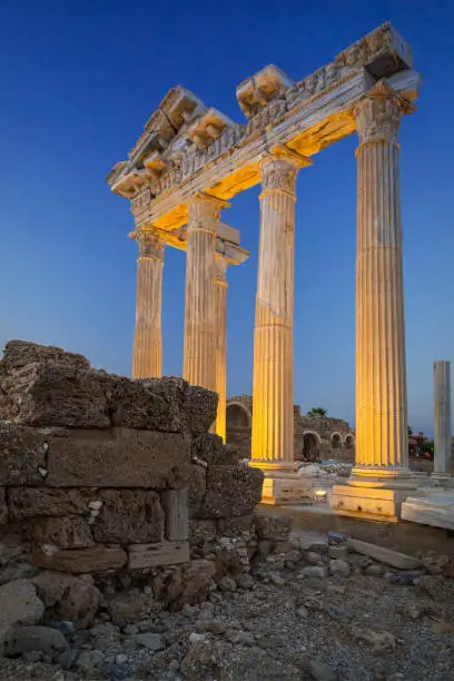 Photo of The Temple of Apollo in Side at dusk, Turkey