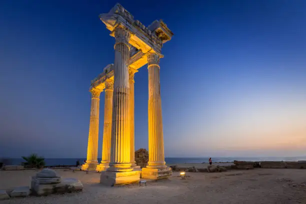 Photo of The Temple of Apollo in Side at dusk, Turkey