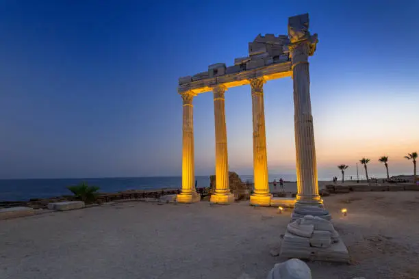 Photo of The Temple of Apollo in Side at dusk, Turkey