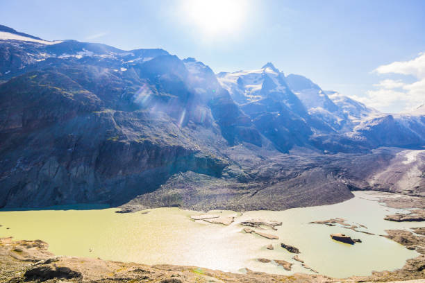 grossglockner gletsjer smeltwater - brennerpas fotos stockfoto's en -beelden