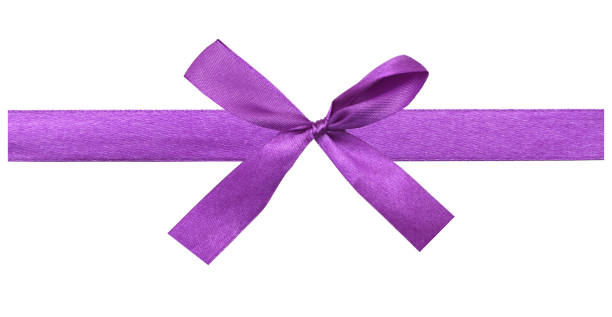 istock Purple satin bow on a satin ribbon. 1024965078