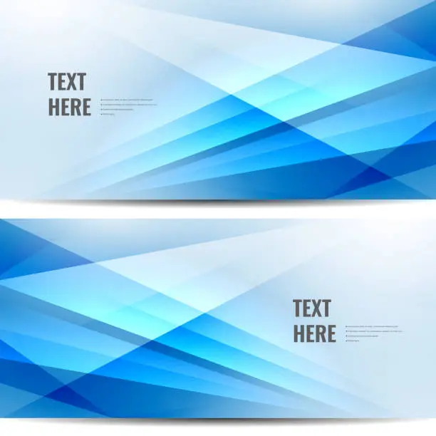 Vector illustration of Abstract blue banners