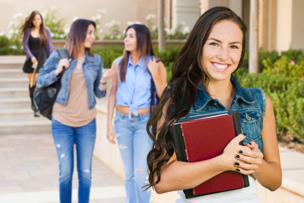 istock Mixed Race Young Girl Student with School Books On Campus 1024968964
