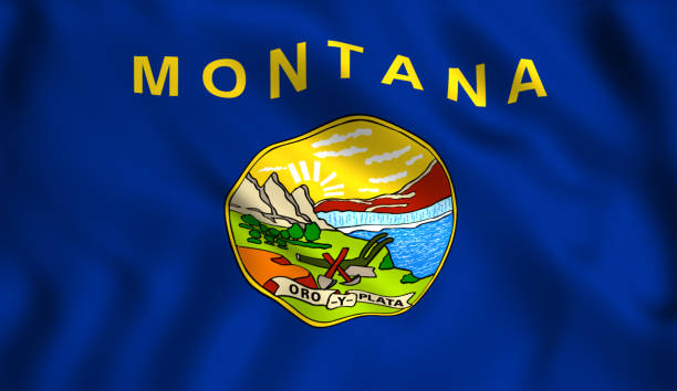 flag montana - north dakota imagens e fotografias de stock