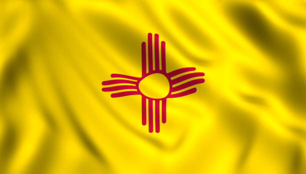 シンボルの状態��米国ニュー メキシコ州を旗します。 - new mexico flag ストックフォトと画像