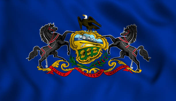 istock pennsylvania flag US state symbol 1024975926