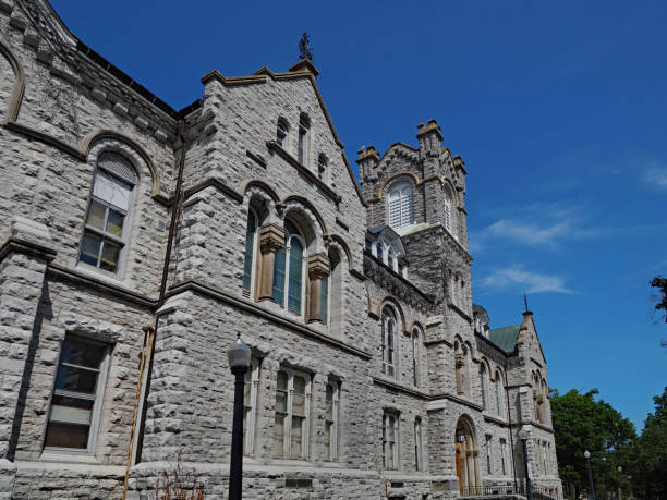 istock Old stone ivy league style college building with gable 1024984110