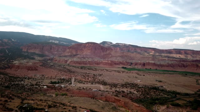 4K Aerial view of canyons near Capitol Reef
