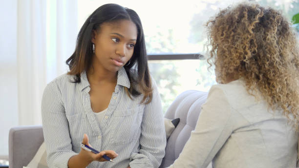 istock Caring therapist listens to patient 1025006332