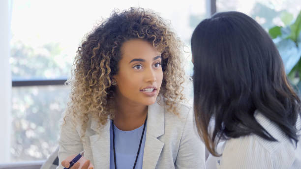 istock Therapist giving advice to patient 1025006384