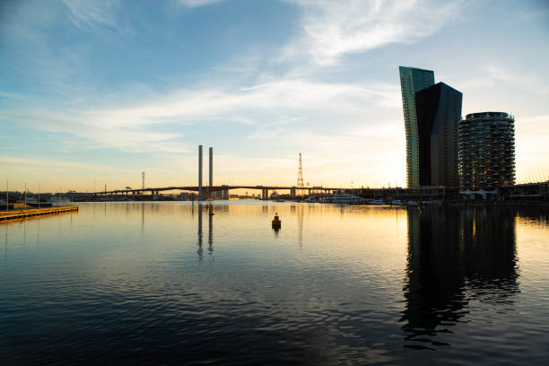 istock Docklands Sunset and Bolte Bridge 1025006652