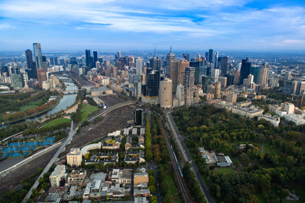 istock Melbourne CBD Fitzroy and Transit Aerial 1025006674
