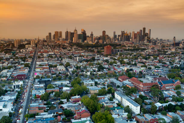 istock Aerial Sunrise Skyline Melbourne 1025009288