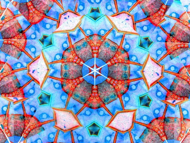 abstract kaleidoscope background macro of abstract kaleidoscope kaleidoscope pattern photos stock pictures, royalty-free photos & images