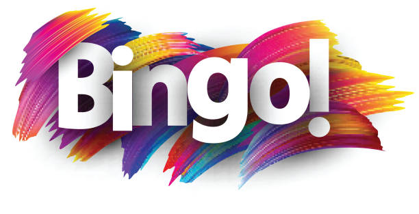 Bingo card with colorful brush strokes. Bingo card. Colorful brush design. Vector background. bingo equipment stock illustrations