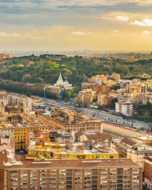 istock Rome Aerial View at Saint Peter Basilica Viewpoint 1025041074