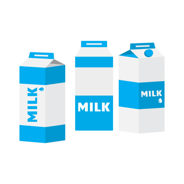 istock Colored set of milk carton packages. Vector illustration 1025064266