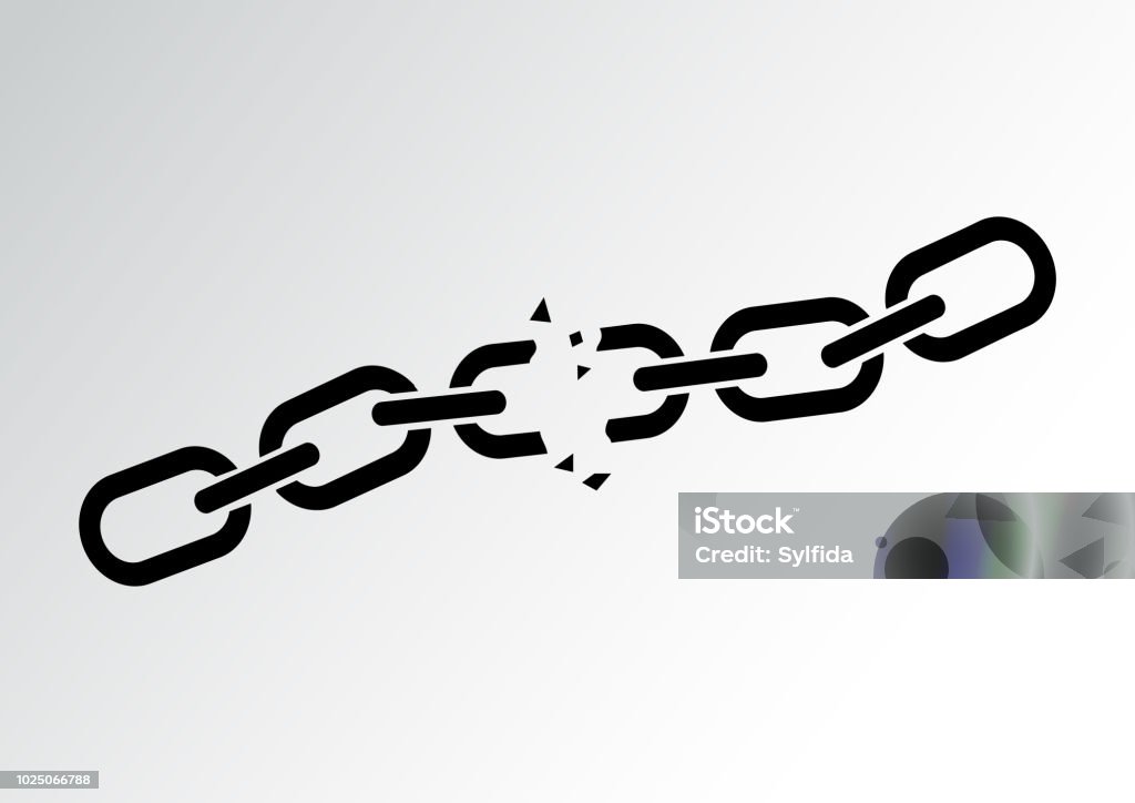 Broken chain. Vector illustration Chain - Object stock vector