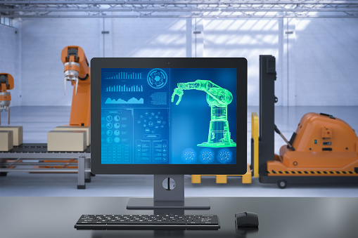 Computerized Automated System Computer Display Automation System Stock Photo - Download Image Now ...