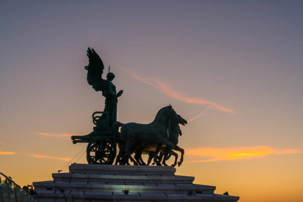 istock Sculpture monument in old town Rome, Italy 1025067642