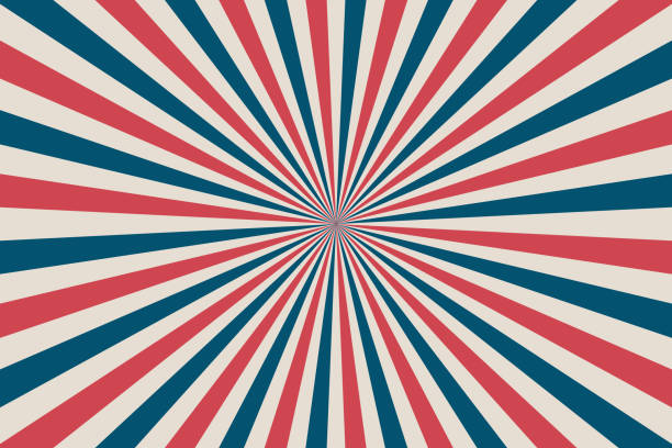 ilustrações de stock, clip art, desenhos animados e ícones de united states independence day 4th of july or memorial day background. retro patriotic vector illustration. concentric stripes in colors of american flag. - national holiday illustrations