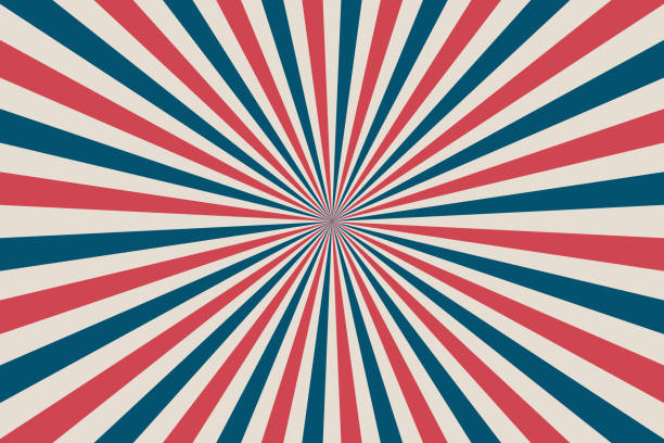 United States Independence Day 4th of July or Memorial Day background. Retro patriotic vector illustration. Concentric stripes in colors of American flag. United States Independence Day 4th of July or Memorial Day background. Retro patriotic vector illustration. Concentric stripes in colors of American flag. Red, blue and white rays. memorial day background stock illustrations