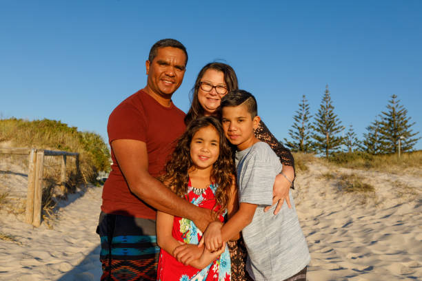 Australian Aboriginal Family stock photo