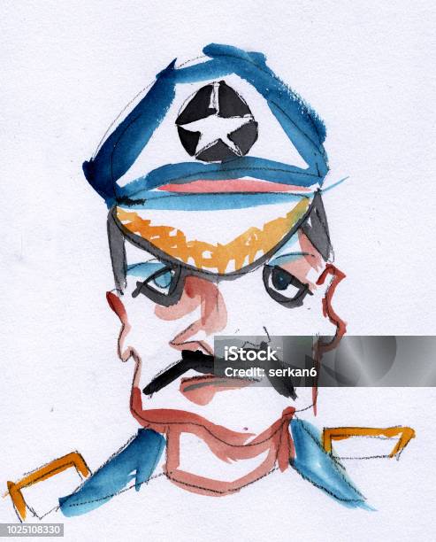Officer Stock Illustration - Download Image Now - Illustration, Military Uniform, Oar