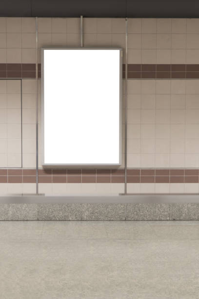 istock Blank billboard posters in the subway station for advertising 1025128054