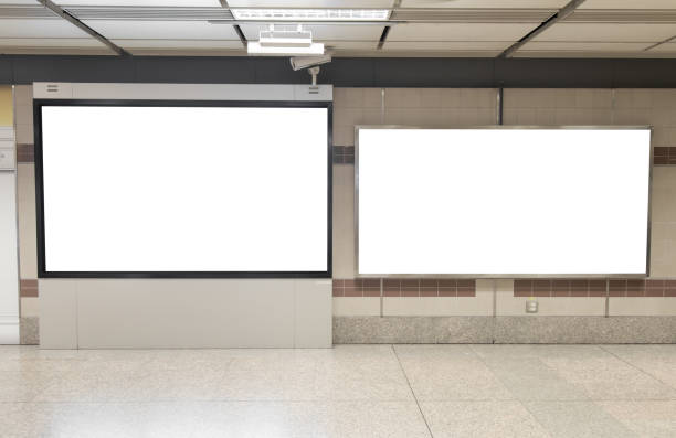 istock Blank billboard posters in the subway station for advertising 1025128056