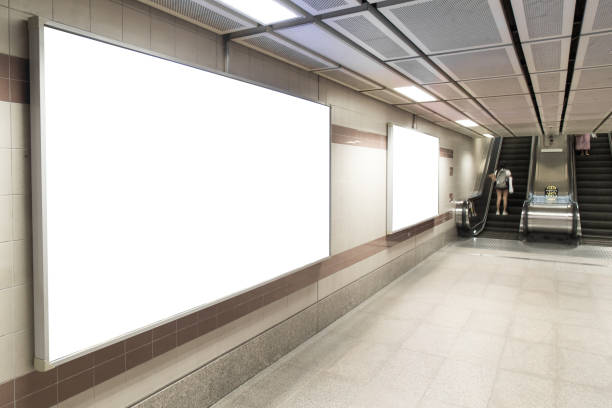 istock Blank billboard posters in the subway station for advertising 1025128060