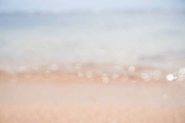 istock Blur beach wave and sand with bokeh summer color background. 1025141690