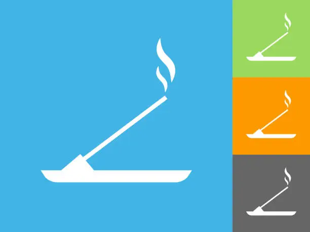 Vector illustration of Incense  Flat Icon on Blue Background